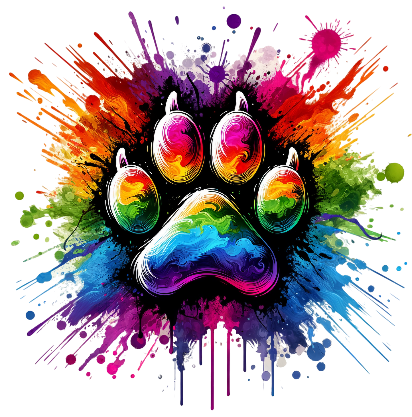 Dog colorful paw