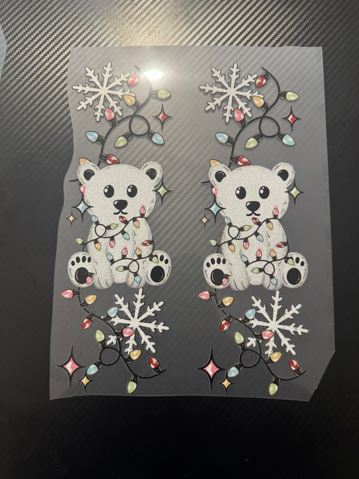 Polar bear with sleeves glitter
