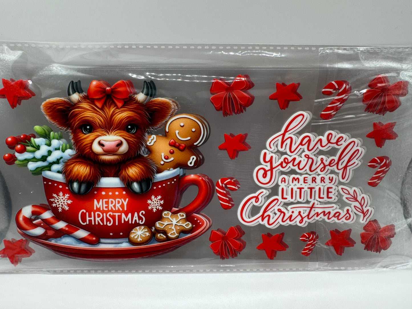 Highland cow Have yourself a merry little Christmas UV 16OZ