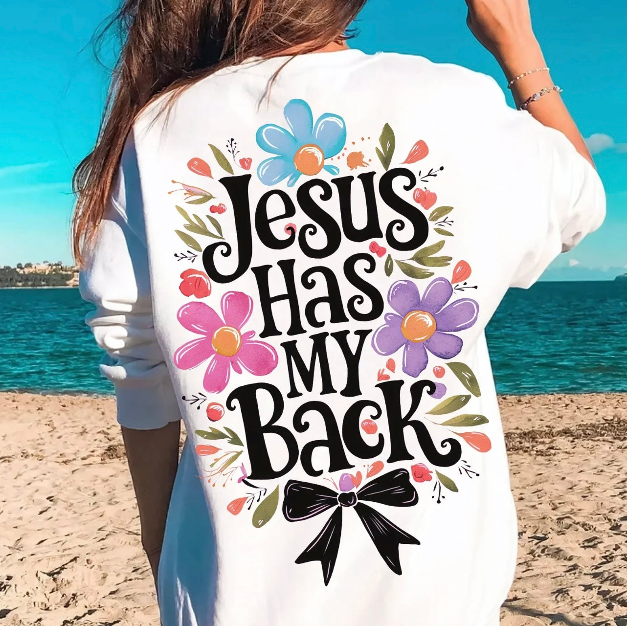 Jesus has my back glitter