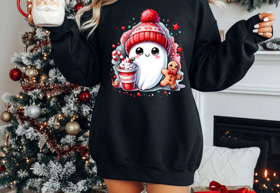 Christmas ghostie with latte glitter