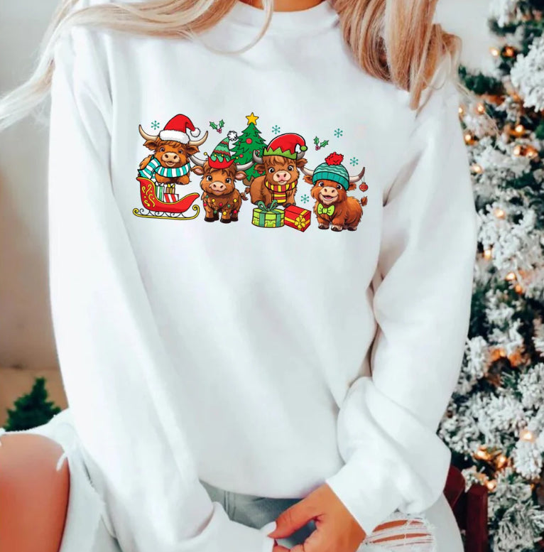 Christmas cows- glitter