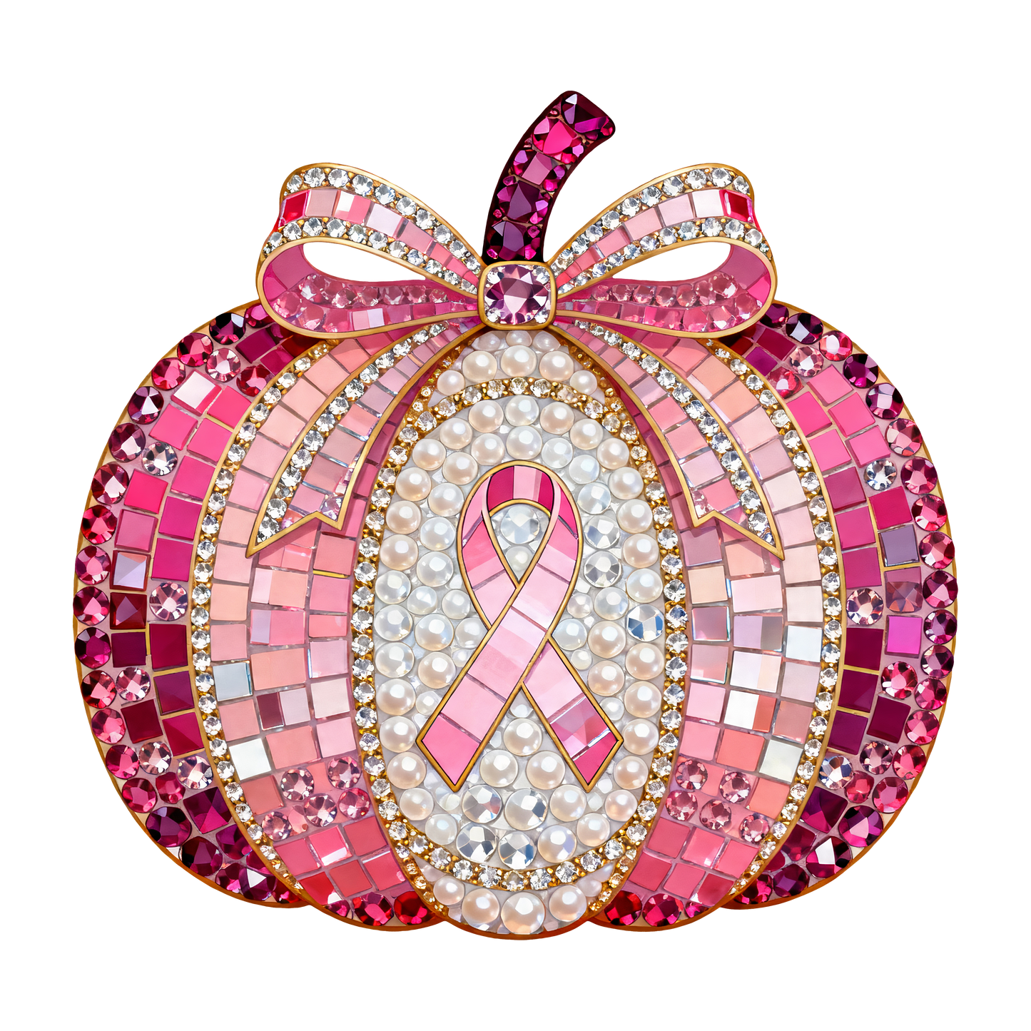 Breast Cancer Awareness Pink Pumpkin Bow