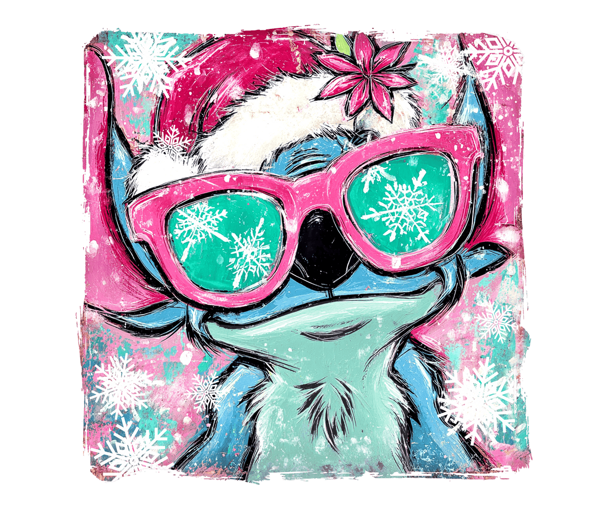 Blue dog with snowflake