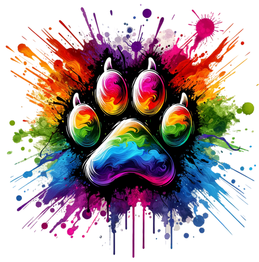Dog colorful paw