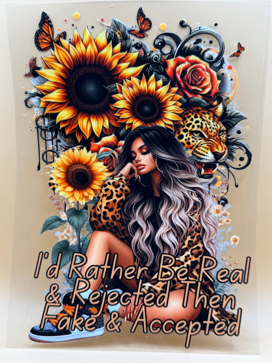 I’d rather be real than rejected A5 journal cover