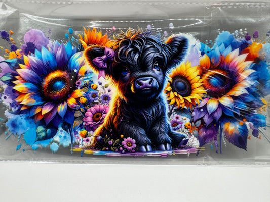 Black highland cow UV 16OZ