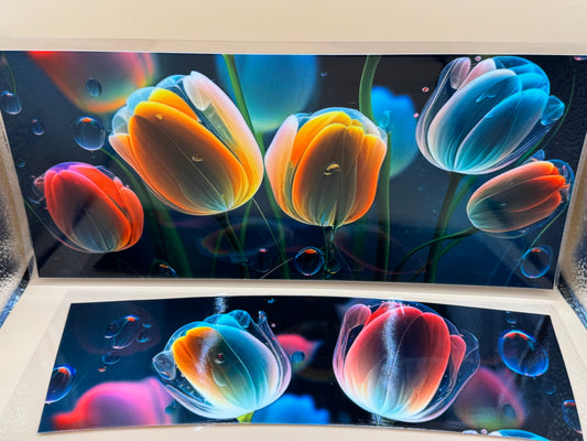 Colorful tulip 40oz UVDTF cup wrap