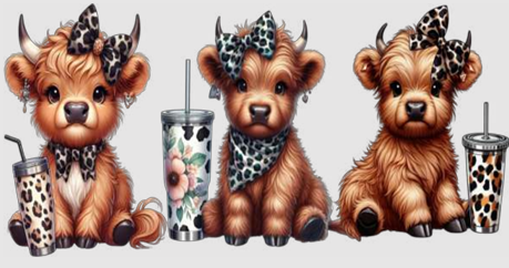 Black & white highland cows