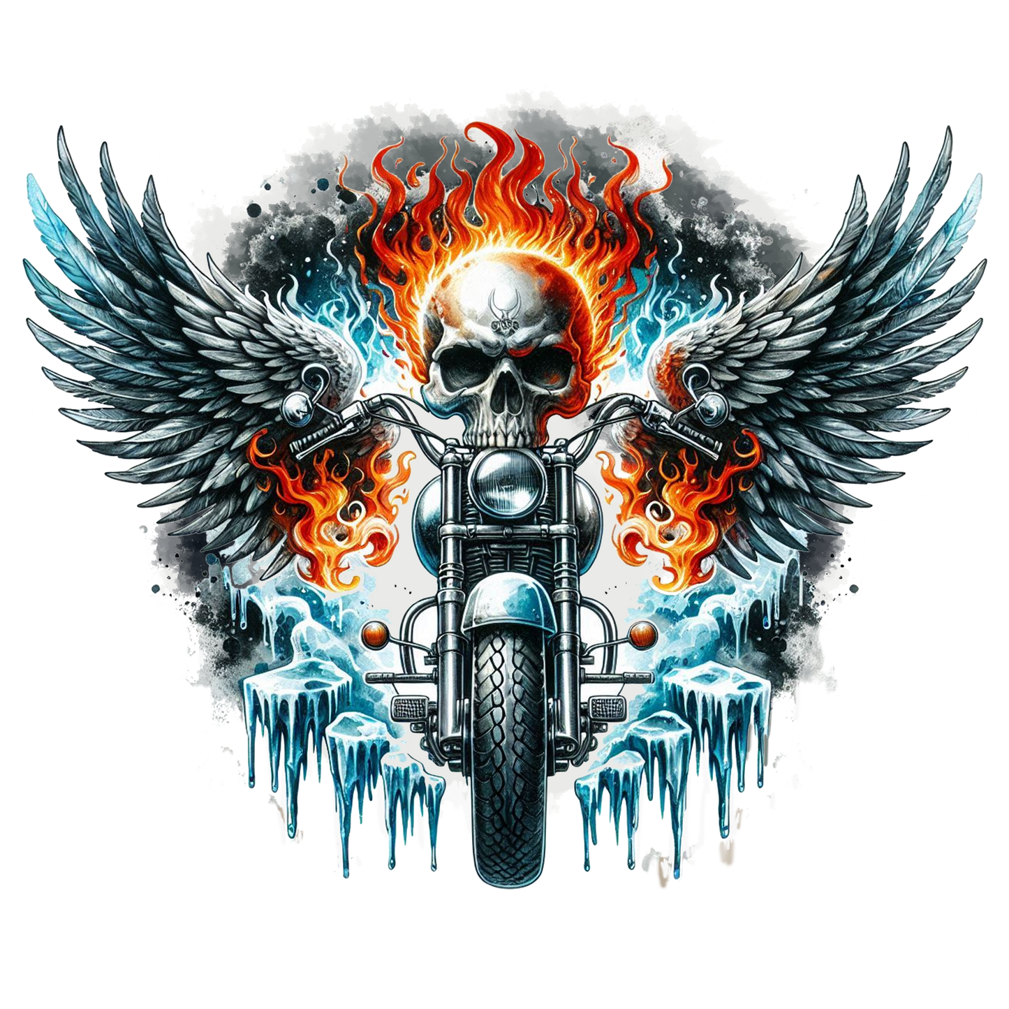 *Biker Skull Motorcycle Wings
