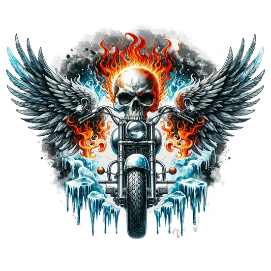 Biker Skull Motorcycle Wings