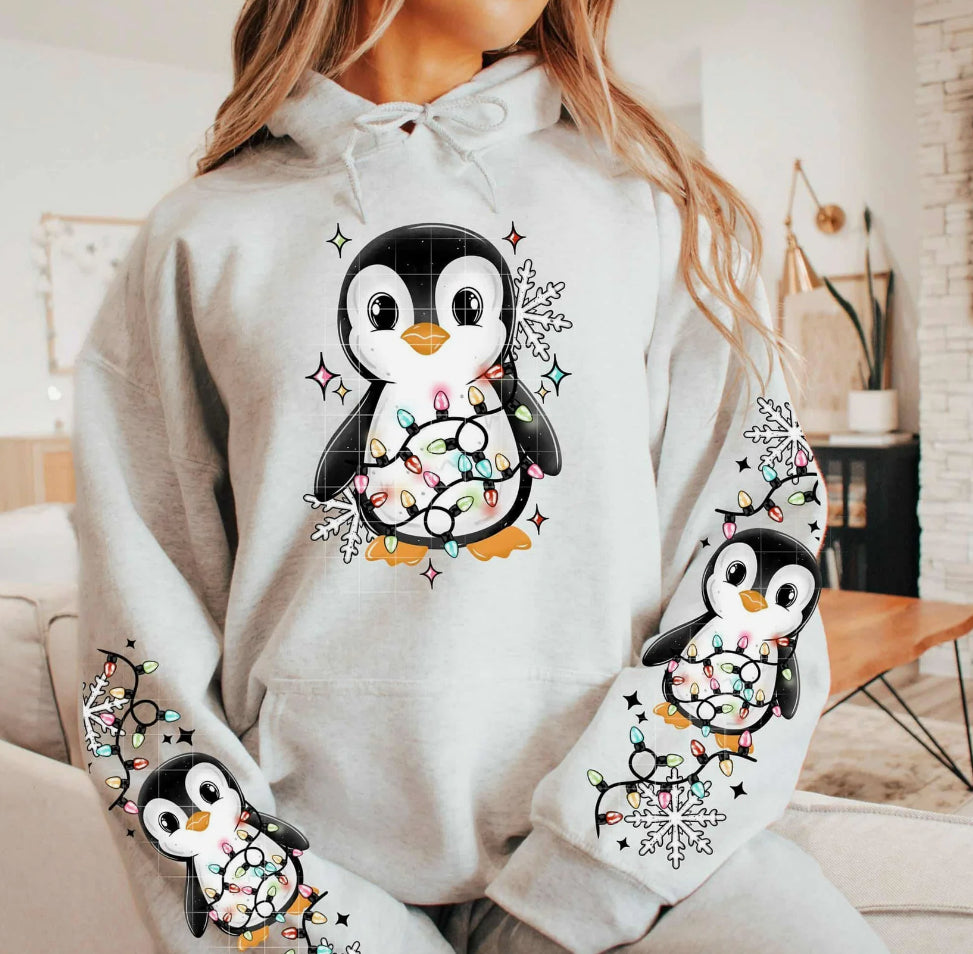 Penguin with lights/sleeves glitter