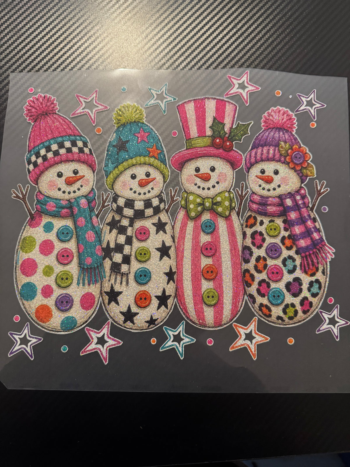 Winter snowman glitter