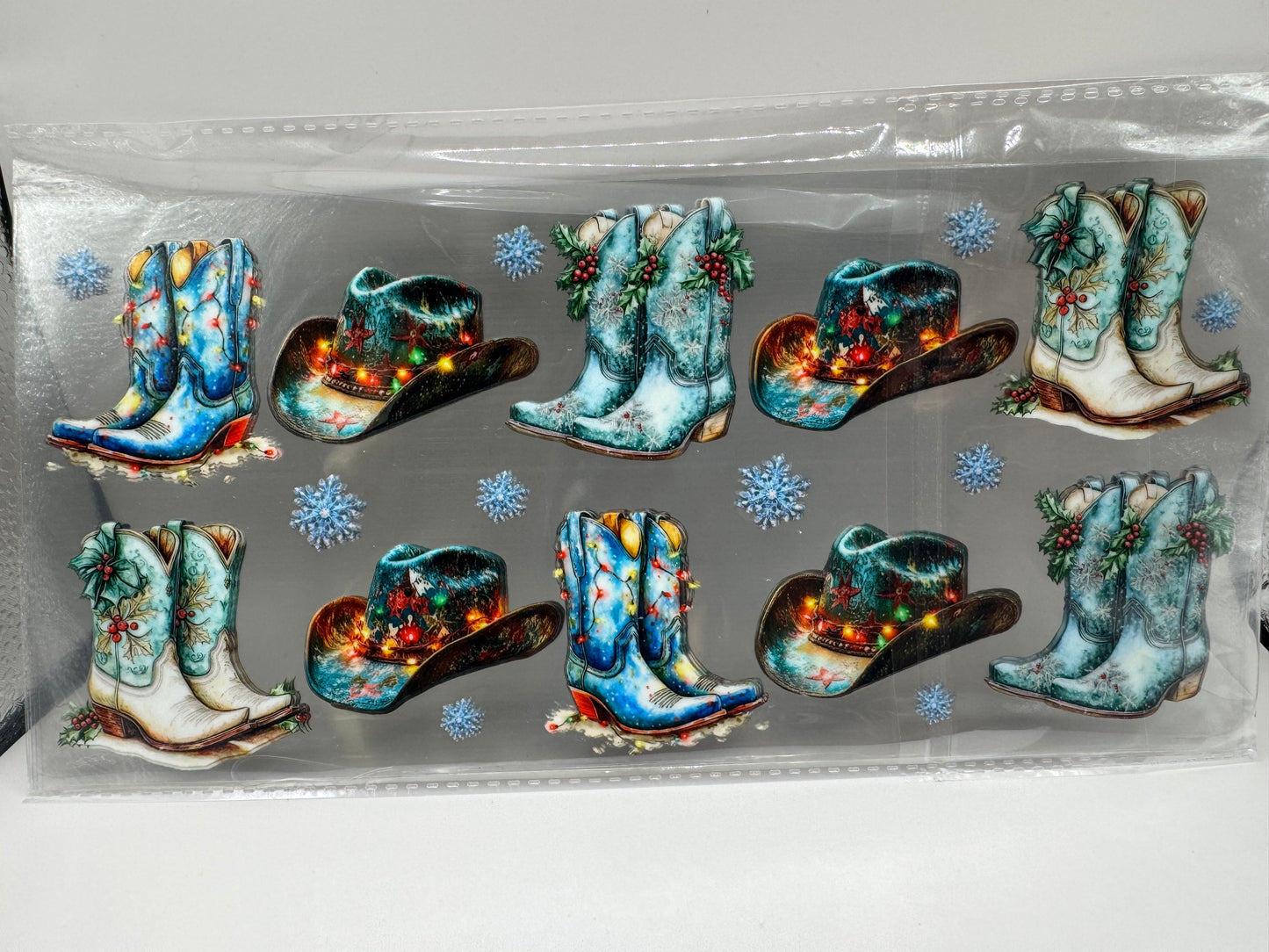 Blue cowboy hat and boots