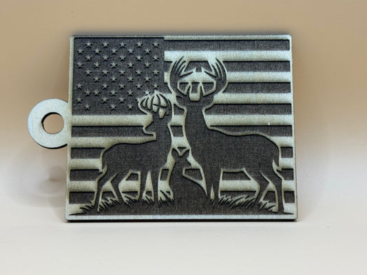 America flag buck keychain