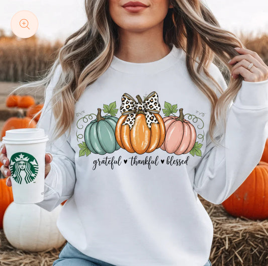 Grateful, thankful, blessed glitter