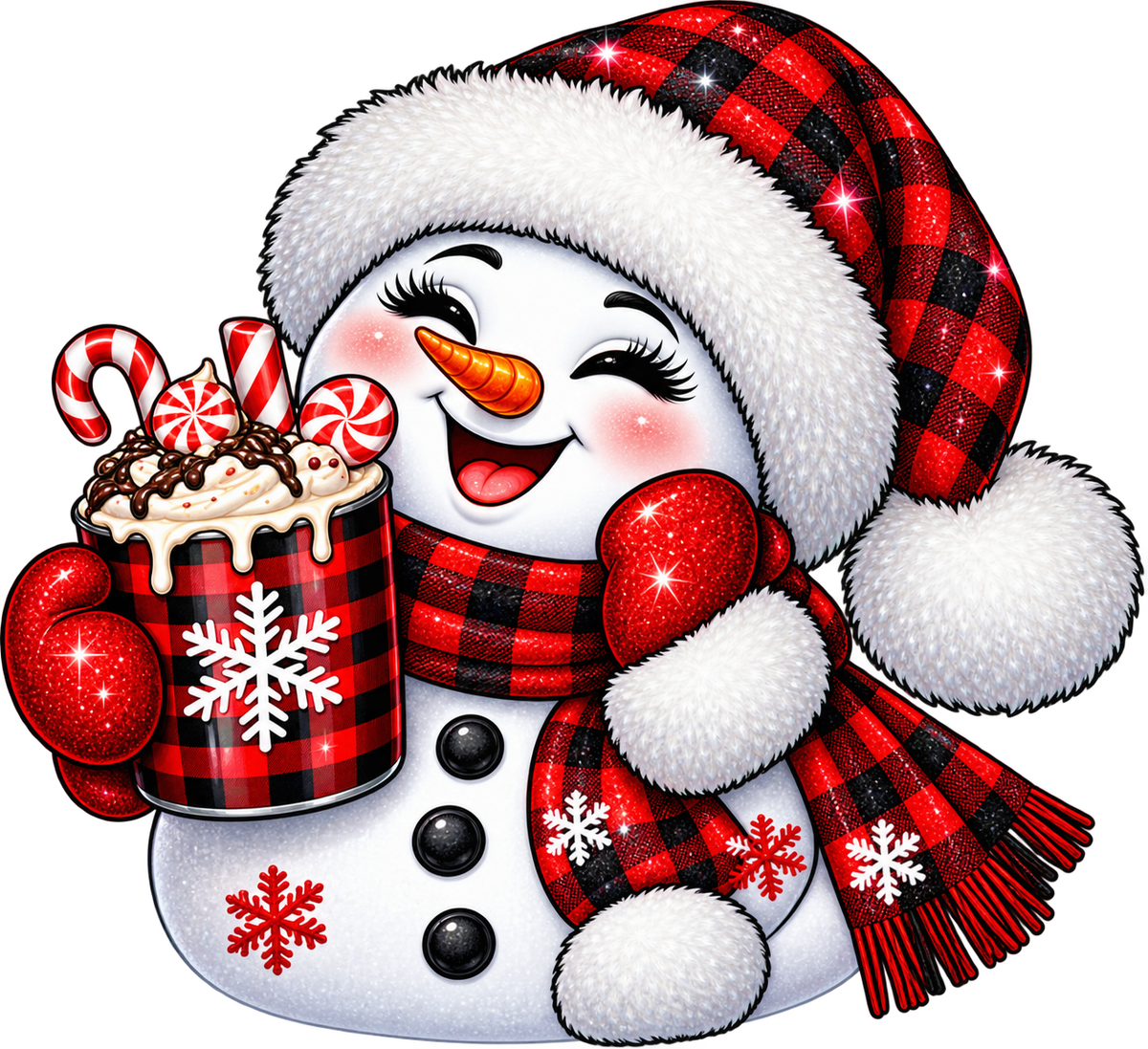 Snow girl with latte