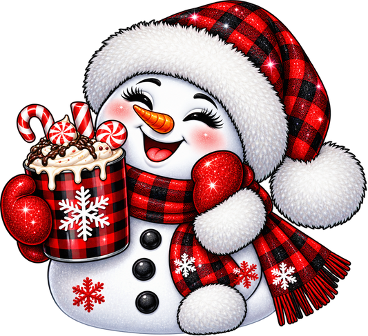 Snow girl with latte