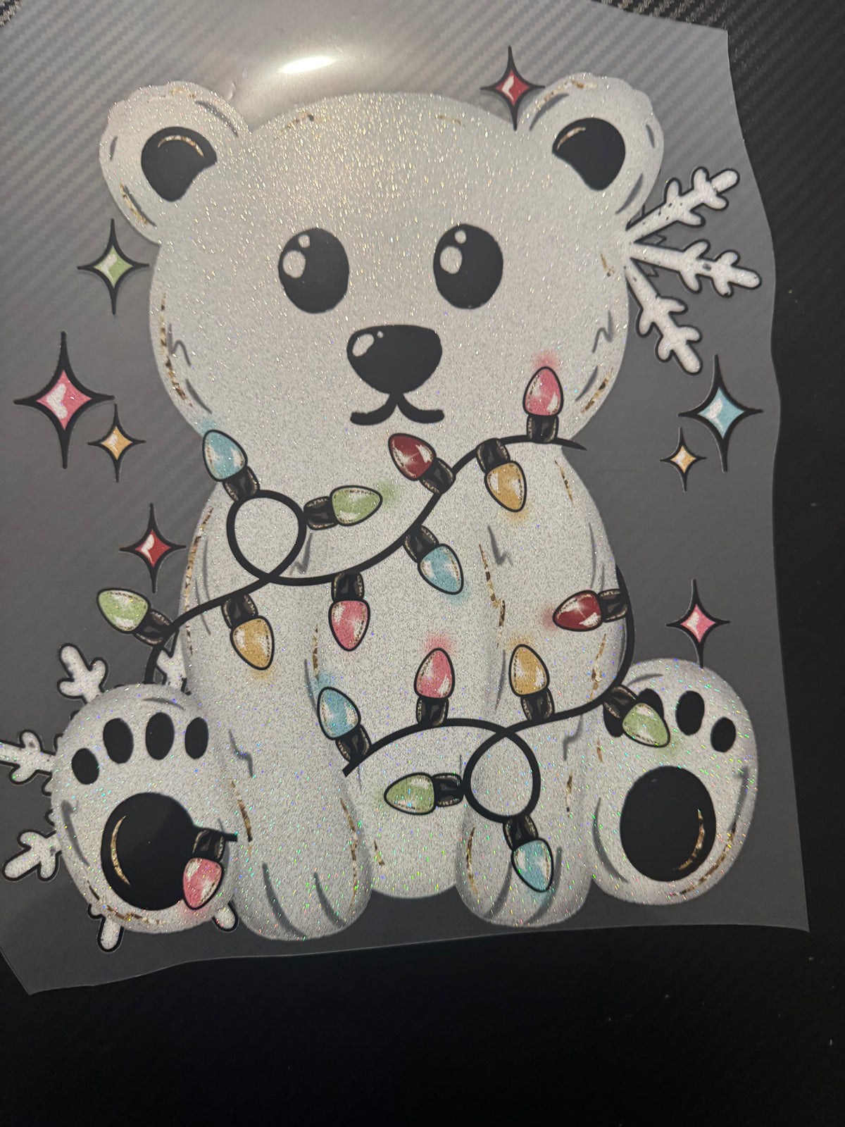 Polar bear with sleeves glitter