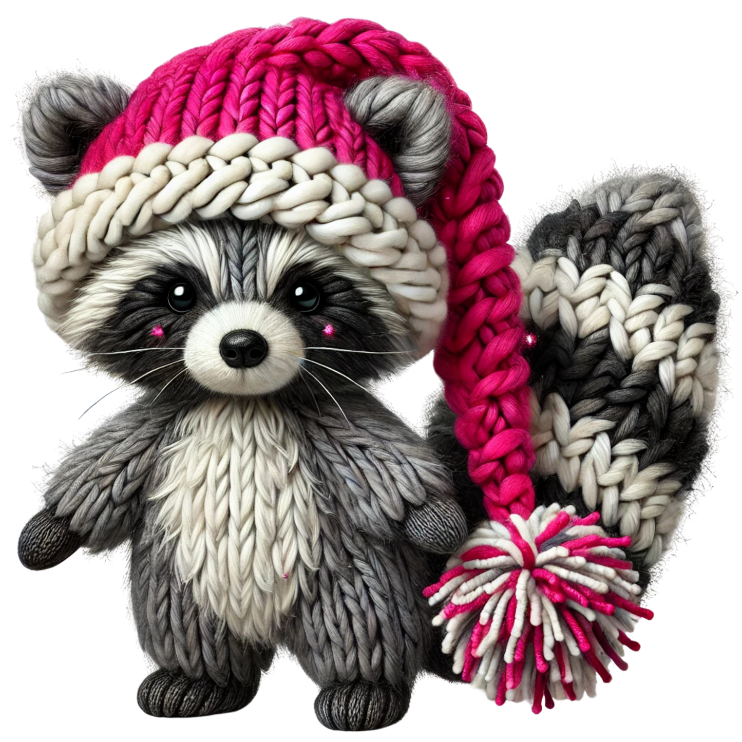 Faux Yarn Christmas Raccoon