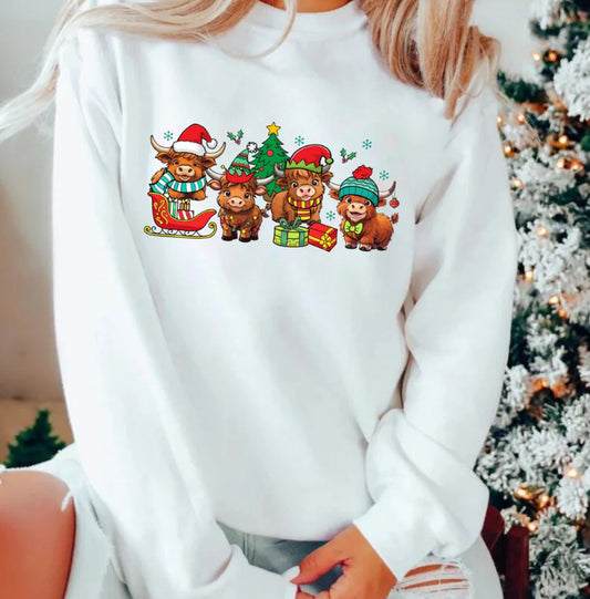 Christmas cows- glitter