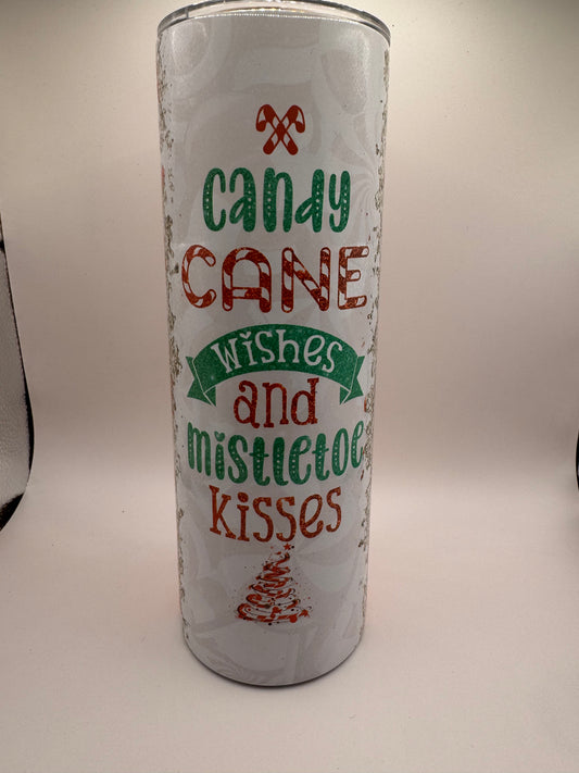 candy cane wishes 20oz stainless steel ￼