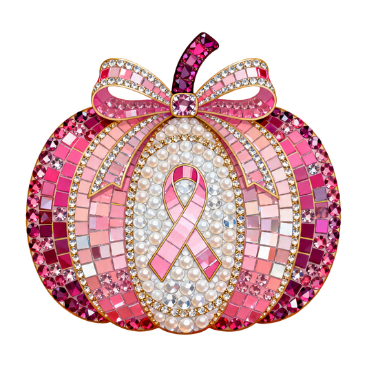 Breast Cancer Awareness Pink Pumpkin Bow