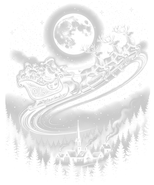 Half tone Christmas Santa sleigh