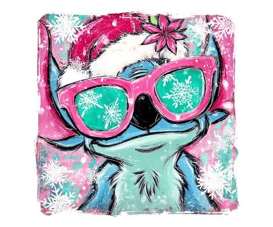 Blue dog with snowflake