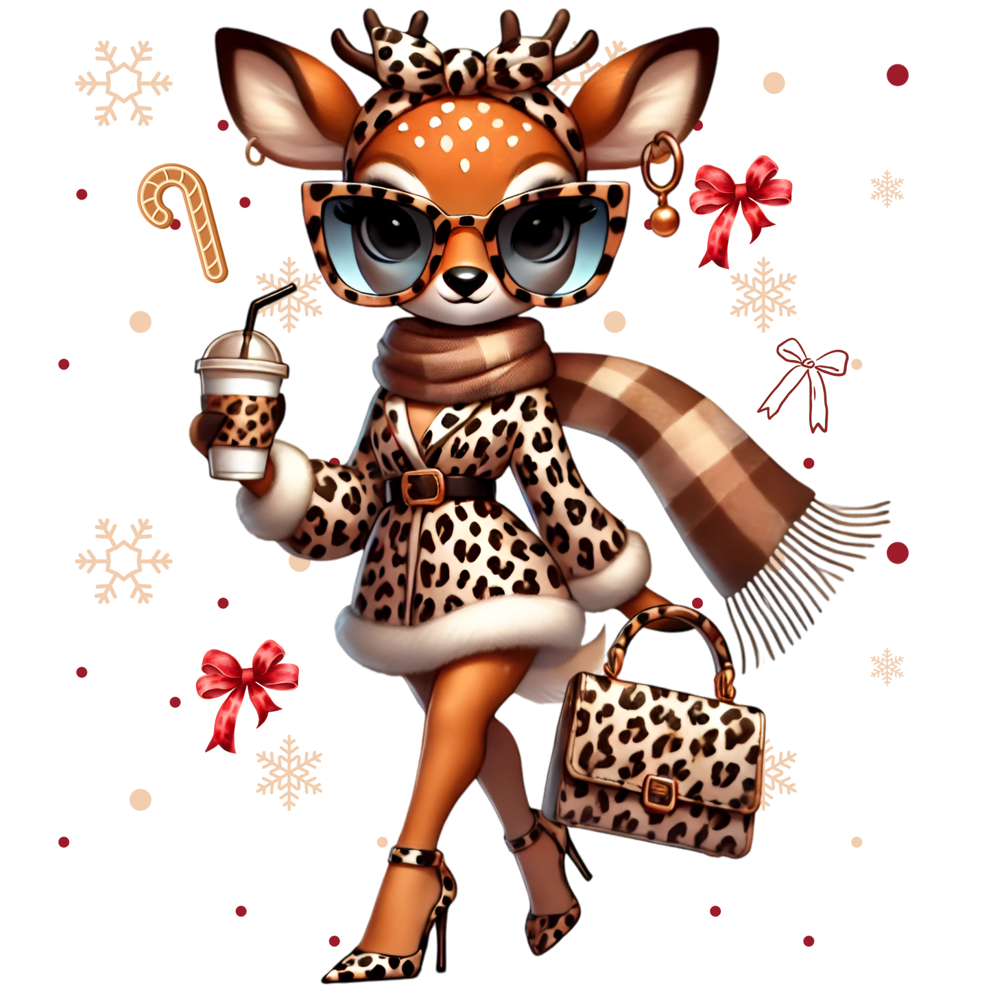 beauty reindeer with coffee