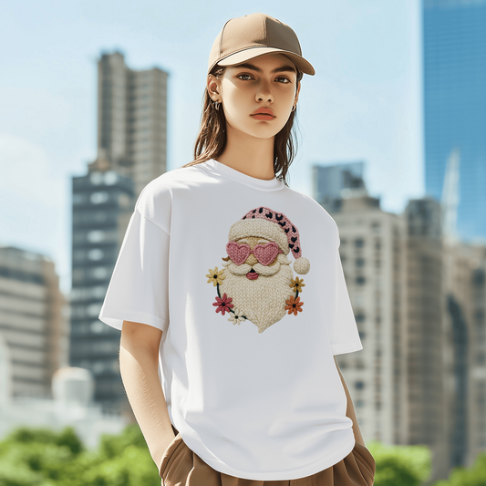 Faux knit santa pink