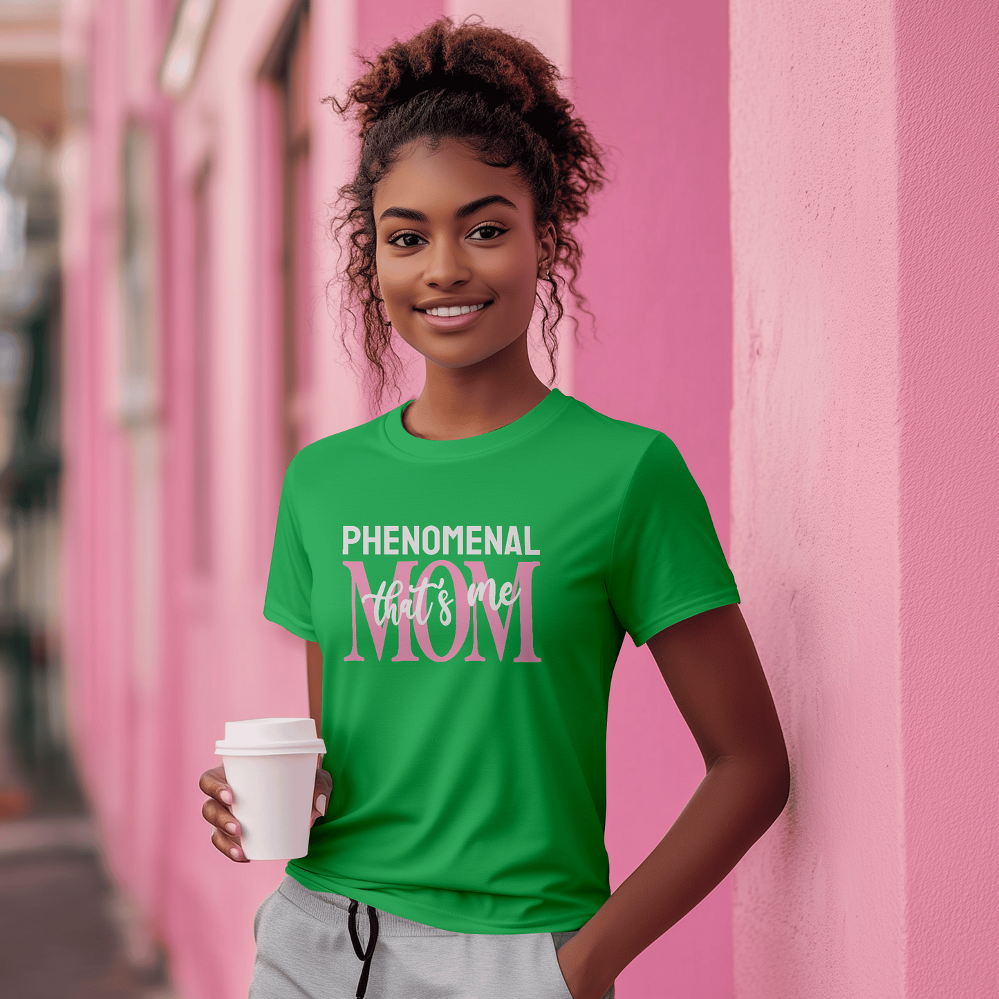 dtf Phenomenal Mom Pink and White
