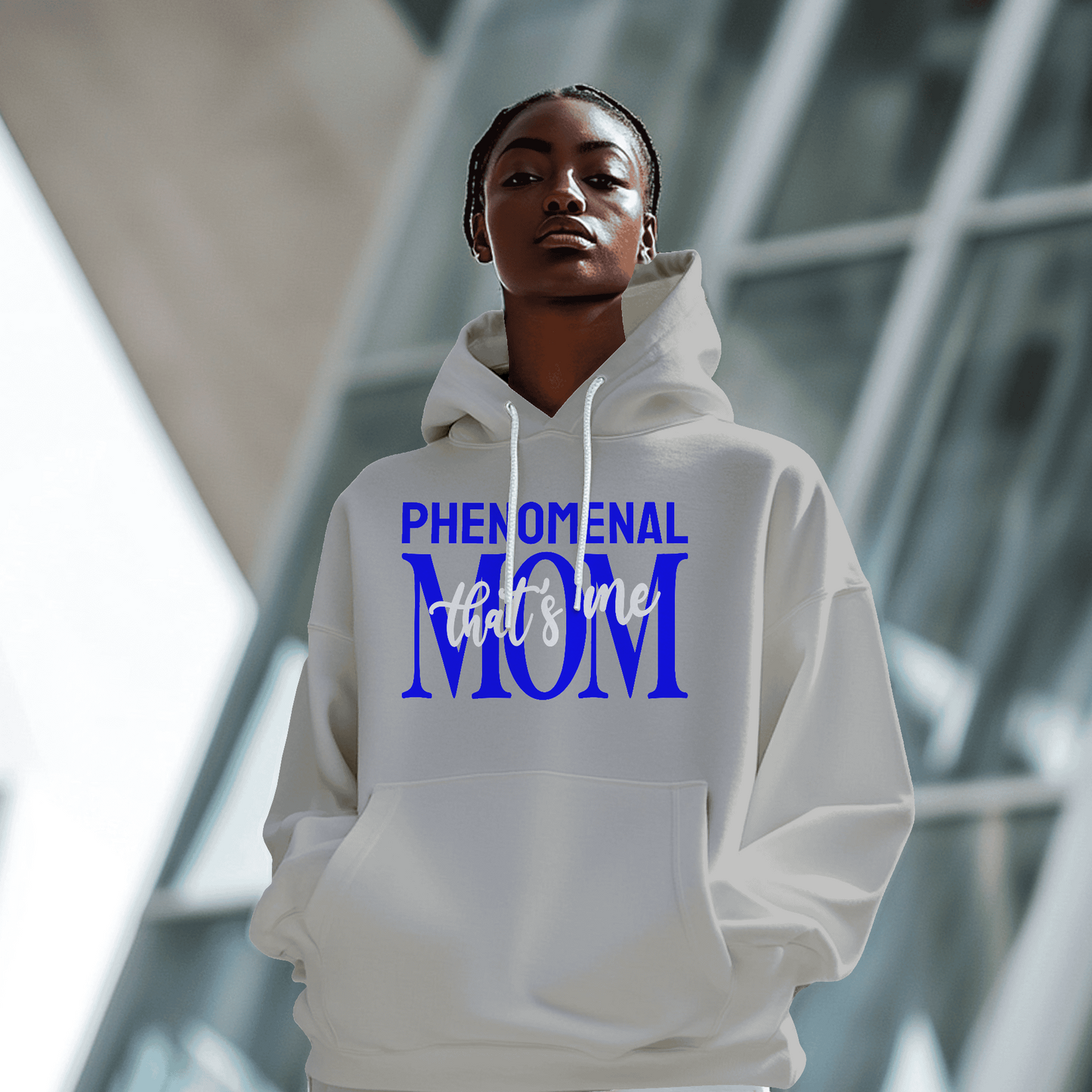 Phenomenal Mom blue and White